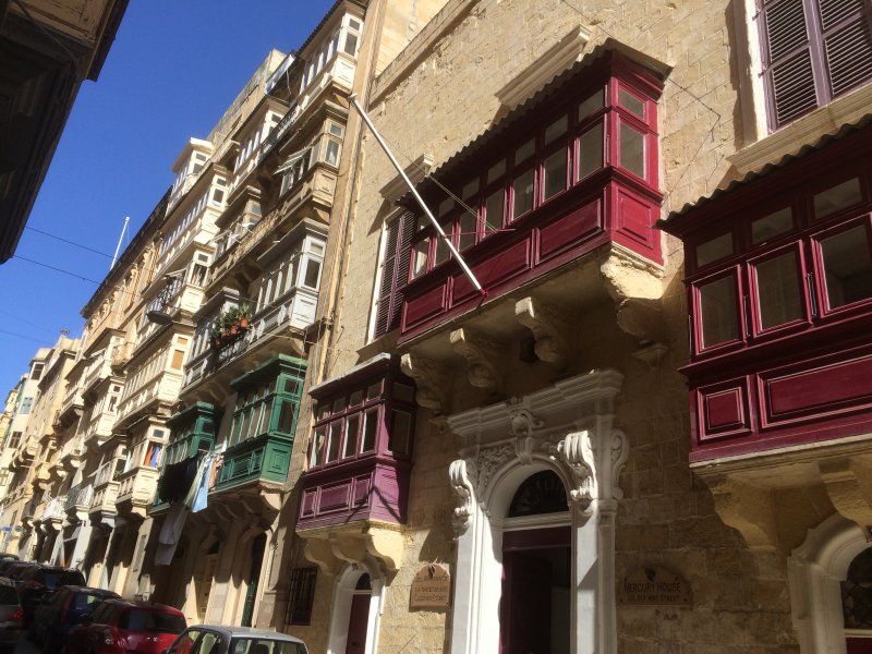 Typische Balkone in Valletta